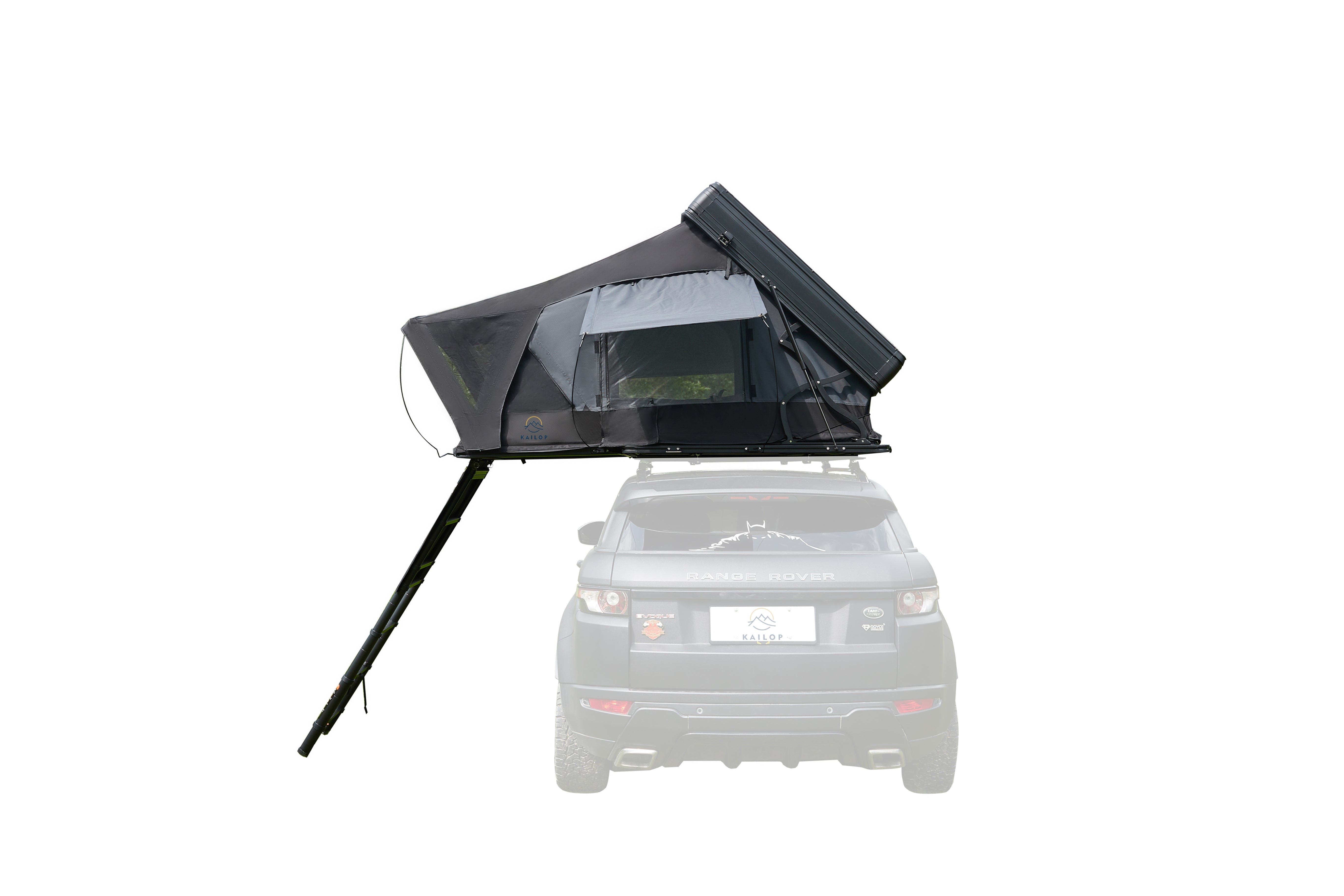 Kailop seitlich zu öffnendes Aluminium-Hartschalen-Autodachzelt, komplett aufgebaut in nur 90 Sekunden, einfaches Camping!
