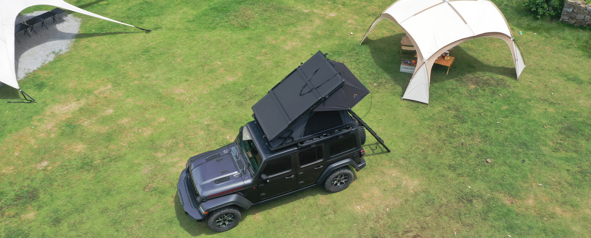 Kailop Abenteuer 1.0 2 Personen Aluminium-Hartschalen-Autodachzelt Hecköffnung, Gaze-NetzSie müssen sich keine Sorgen über Mücken und Insekten machen, so dass Sie das Camping mit Zuversicht erleben können.